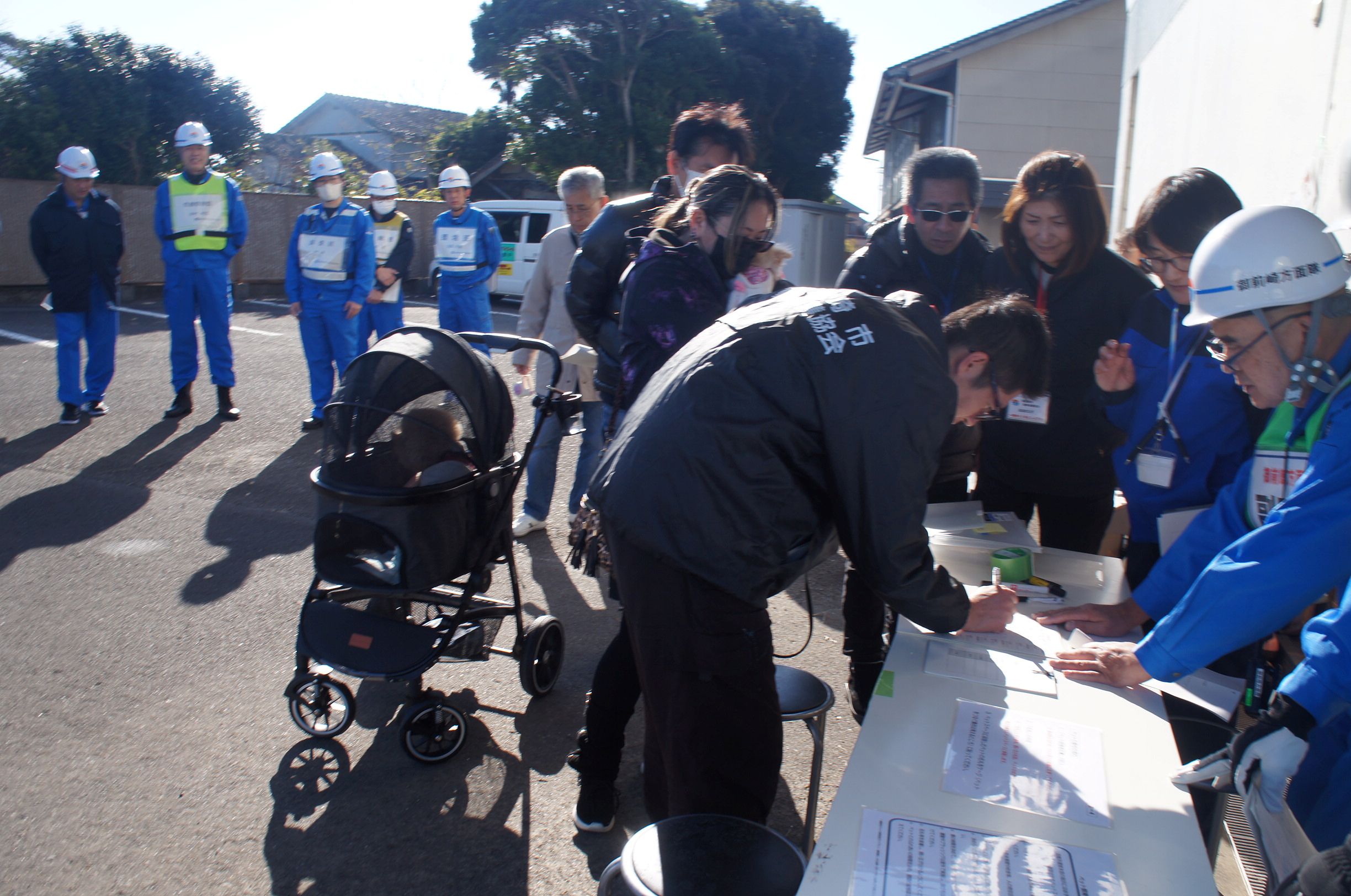 ペットの同行避難訓練
